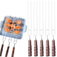 thumbnail image 4 of MOQIN 5 Pcs Brochettes de Cuisson en Acier Inoxydable avec Poignées en Bois Fourchettes à Viande d'Extérieur Résistantes aux Hautes Températures Réutilisables Compatibles Lave-Vaisselle Outil de Camping et de Cuisson, 4 of 9