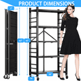 thumbnail image 4 of 5-Tier Storage Shelving Unit, 397lbs Capacity Heavy Duty Metal Shelf , Foldable Storage Shelf with Wheels, Garage Shelf, Metal Storage Rack, Kitchen Shelf, 4 of 8