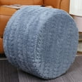 thumbnail image 3 of Round Footstool Ottoman, 20x14 Inches Multi-Functional Modern Foot Stool,Floor Poufs, Sofa Footrest Extra Seating for Living Room, Entryway, Hallways and Bedrooms (Blue), 3 of 18