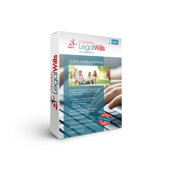 LegalWills.ca Custom Canadian Estate Plan Kit (Redeemable Code) - Will, Power of Attorney, and Living Will (Healthcare Power of Attorney)
