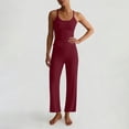 thumbnail image 2 of Guluxicc 2 Piece Womens Yoga Matching Sets Black Spaghetti Strap Tank Top with Yoga Capri Pants Casual Loungewear Ribbed Fabric for Casual Gym, 2 of 6