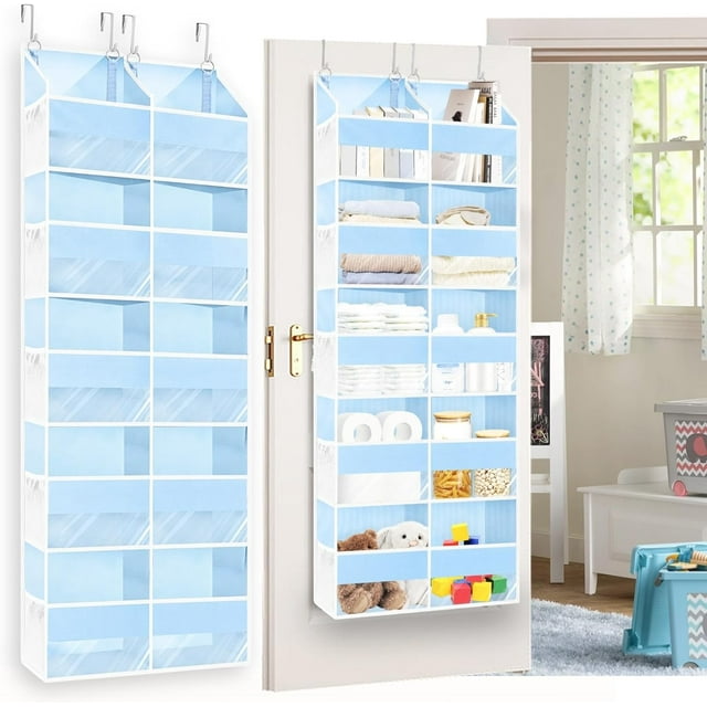 Organisateur par-Dessus la Porte s Extra Grand Rangement derrière la Porte des Compartiments Lb Capacité de Poids Organisateur par-Dessus la Porte Organisateur Suspendu de Porte pour Garde-Robe Organisateur de Couches Pièce