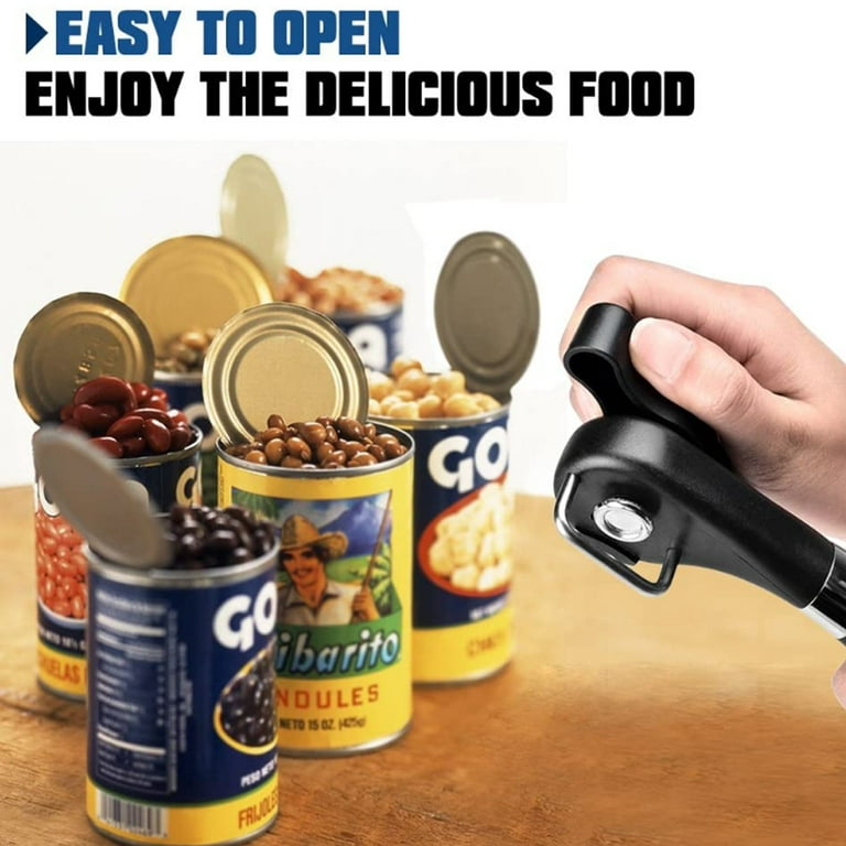 Zekpro Can Opener Manual Magnet Opener Smooth Edge Stainless, Black