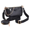 thumbnail image 3 of Bolso de mujer de gran capacidad con cierre de cremallera bolso de PU bolso de hombro para citas trabajo viaje negro tamaño libre, 3 of 8