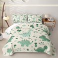 thumbnail image 2 of Erosebridal Ancient Cartoon Dino Bed Spread Queen,Green Tropical Botanical Leaf Queen Coverlet Set For Boys,3-Piece, 2 of 7