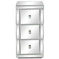 thumbnail image 3 of IVV Modern Mirrored Nightstand with 3 Drawers, Crystal Knobs, Small Bedside Table for Bedroom Living Room, Silver, 11.8"L x 11.8"W x 23.6"H, 3 of 10