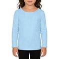 thumbnail image 4 of UACY Kids Girls Long Sleeve Shirts Crewneck Ruched Side Slim Fit Tops Ribbed Knit Casual Tee Shirt, 4 of 8