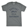 thumbnail image 1 of Mens Support Your Local Bartender T Shirt Cool Barkeep Supporting Text Tee for Guys (Dark Heather Grey) - 3XL, 1 of 3