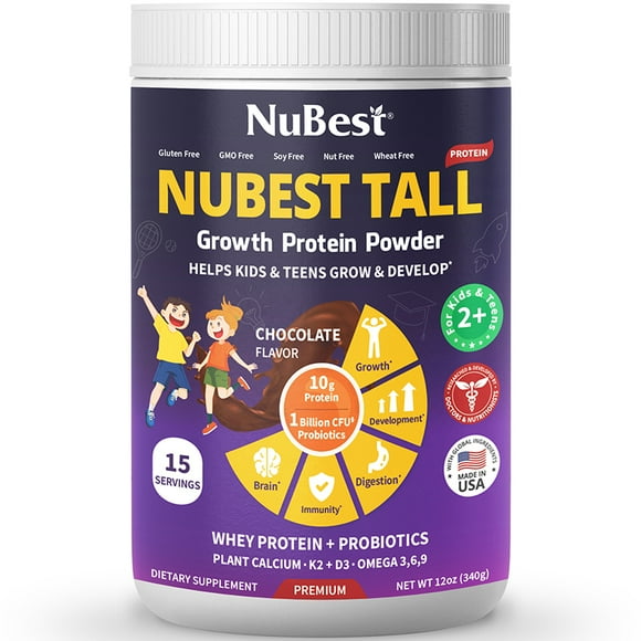 NuBest Tall Growth Protein Powder - 15 Servings - Chocolate Flavor (Pack 1)