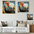 thumbnail image 4 of Designart "Colorful Cubic Rooster Collage I" Animals Framed Wall Art Decor - Modern Red Chicken Hallway Framed Wall Art Decor, 4 of 6
