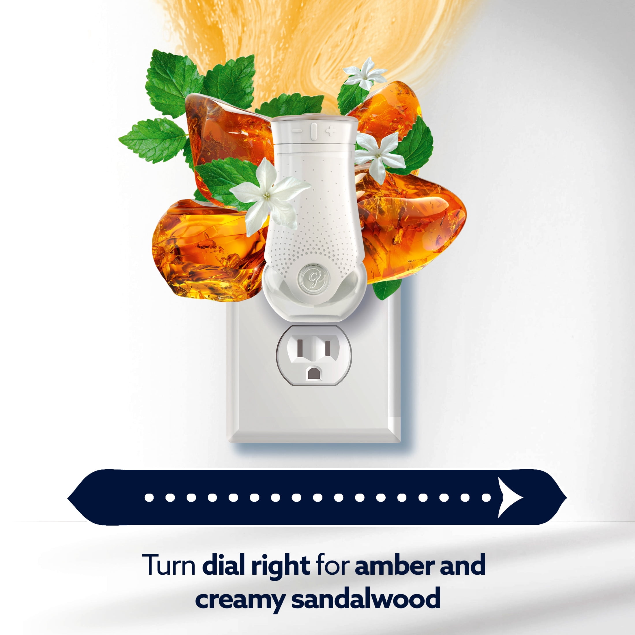 Glade® PlugIns® Refills with CustomScent Technology, Leather & Golden Amber, 2 Refills