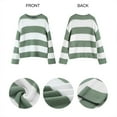 thumbnail image 3 of Vetsdori Womens Sweaters Striped Pullover Round Holiday Green Fall and Winter Sweaters for Women Long Sleeve, 3 of 6