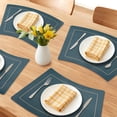 thumbnail image 2 of Unique Bargains 6Pcs Faux Leather Heat Resistant Placemats Peacock Green 20.1x11.8inch, 2 of 6