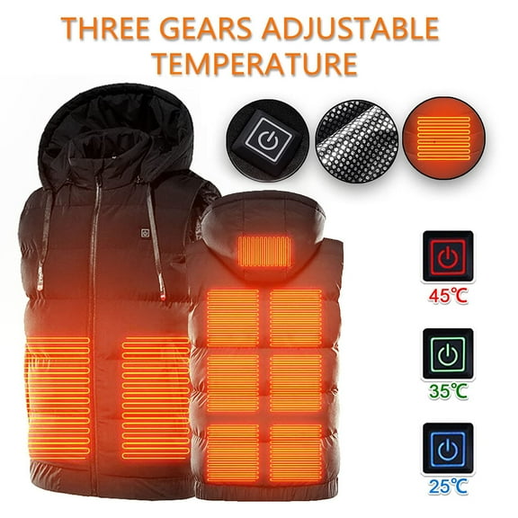 Black and Friday Deals Clearance Turilly Womens Jackets Ladies Clearance, Plus Size Heated Vest for Men and Women Dual Control 9 Heating Vest Heated Jacket Winter Heating Vest