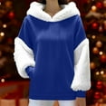 thumbnail image 2 of Busydd Hoodies for Women Trendy Color Block Ribbed Womens Long Sleeve Tops Winter Fuzzy Thermal Shirts for Women with Pockets M, 2 of 9