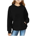 thumbnail image 1 of FAOWME Child Solid Color Hooded Silk Checked Tops Coat Black 6-7 Years, 1 of 4