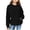 Black, variant on Toddler Child Solid Color Hooded Silk Checked Tops Coat Boho Dailywear, 6-7 Years