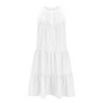 thumbnail image 5 of Crochet Hollow Halter Dress for Women 2024 Summer Sleeveless Mini Dresses Boho Tiered Flowy A Line Beach Sundress, 5 of 7