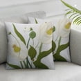 thumbnail image 3 of BANET Throw Pillow Covers Pack of 2 Beige and White Flower Pillowcases pillow covers for Couch Canvas Cushion Cover Square Farmhouse Decor Pillow Case 22x22in, 3 of 7