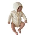 thumbnail image 1 of Gibobby Mamelucos para bebe niño de manga larga para bebé recién nacido, niñas y niños, algodón acanalado sólido, mono, sombrero, ropa(Beige, 18-24 Meses), 1 of 5