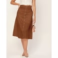 thumbnail image 2 of Moomaya Solid A-Line Skirt For Women, Front Buttoned Midi Skirts, 2 of 9