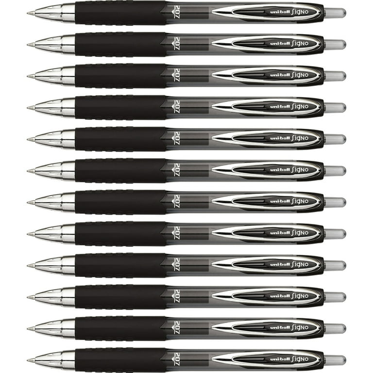 Uni-ball Signo Gel UN-207 Retractable Rollerball - Black, Pack Of 5 : Aazon.co.uk
