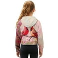 thumbnail image 2 of Xixirimido Cardinal Birds Cherry Blossom Pattern Girls Half Zip Sweatshirt Long Sleeve Pullover Crop Tops Kids Lightweight Hoodie Fashion Winter Clothes Size 11-12 Years, 2 of 7