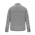 thumbnail image 4 of Denim Jacket Men Qiggri Men Pocket Button Long Sleeves Shirt Flip Collar No Hat Shirt Loose Coat, 4 of 7