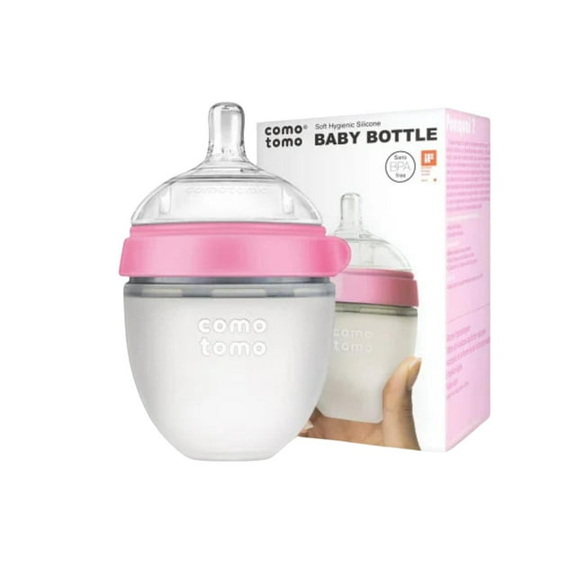 Biberón Comotomo Anticólicos Cuello ancho 150ml/5oz Rosa