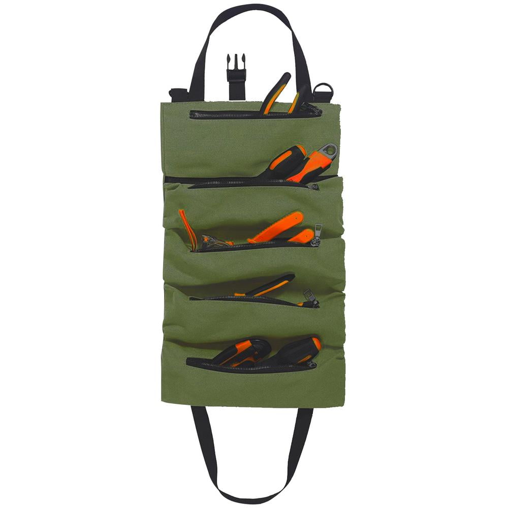 Tohuu Tool Roll Up Organizer Canvas Tool Pouch with Zipper Heavy Duty