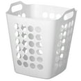 thumbnail image 6 of Flexible Plastic Laundry Basket - Square Storage Hamper with Side Handles for Easy Carrying - Versatile Organizer for Laundry, and Household Storage, White 50 Litter, 6 of 6
