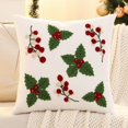 thumbnail image 3 of 1 funda de almohada con flores navideñas, diseño de campana bordada de terciopelo, decoración navideña para sala de estar, 3 of 6