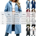 thumbnail image 2 of Perfectbot Women's Maxi Hooded Sweatshirt Coat, Oversized Side Slits Full Zip Jacket Fall Casual Outerwear, 2 of 7