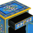 thumbnail image 3 of vidaXL Bedside Cabinet Solid Mango Wood Turquoise Hand Painted, 3 of 5