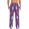 thumbnail image 4 of FORMRS Mens Pajama Pants with Pockets Cotton Sleepwear Lounge Bottoms Sizes S-2XL, Purple Halloween Ghost Pattern, 4 of 7