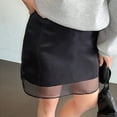 thumbnail image 6 of Skirts for Women High Waist Bodycon Skirts Mesh Sheer Skirt Black S, 6 of 8