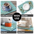 thumbnail image 7 of WIRESTER Coffee Mat - Coffee Bar Mat for Countertops Absorbent Hide Stain Rubber Backed Dish Drying Mat for Kitchen Counter - Teal Brown Coffee, 7 of 7