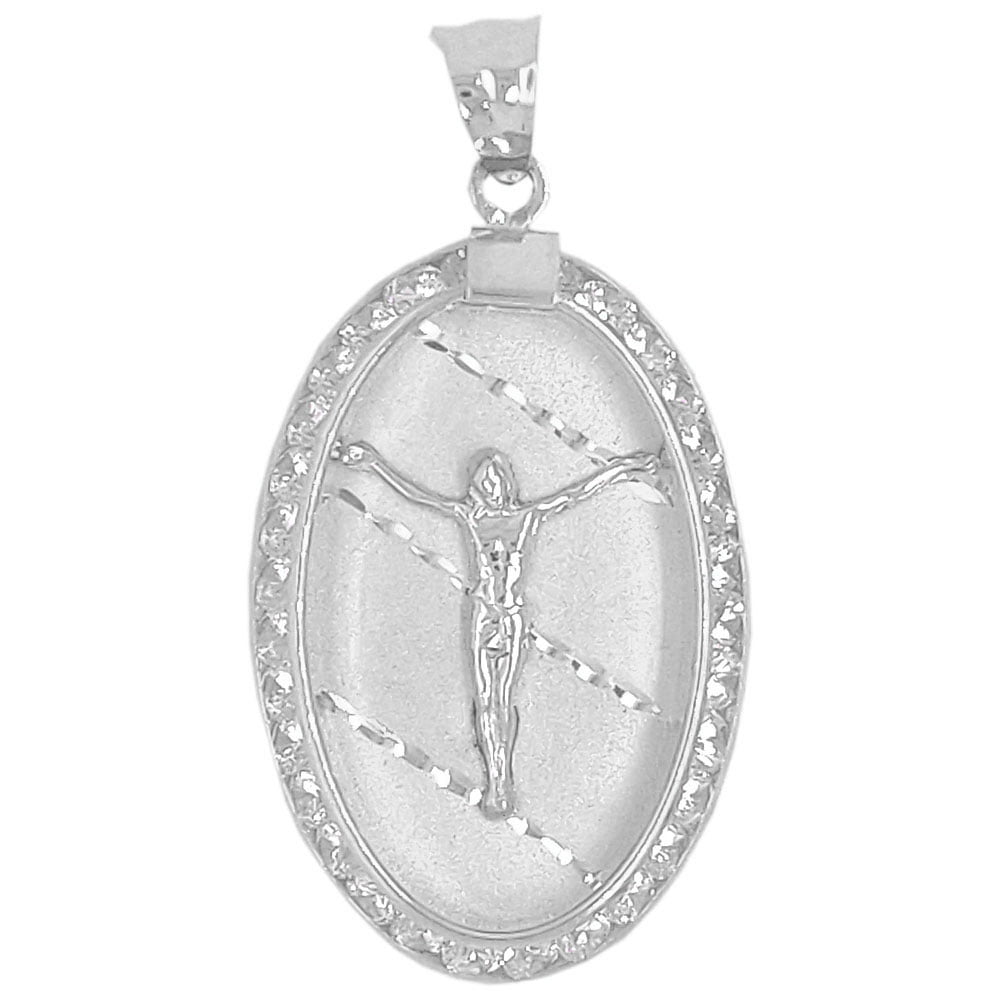 Genuine 925 Sterling Silver 16mm Jesus Christ Medallion Coin Pendant