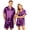 Purple, variant on Dwelliawo Mens Satin Silk Pajamas Sets Button Down Shirts and Shorts 2 Piece Sets Short Sleeve Sleepwear Loungewear with Pockets Summer Lounge Sets Purple L