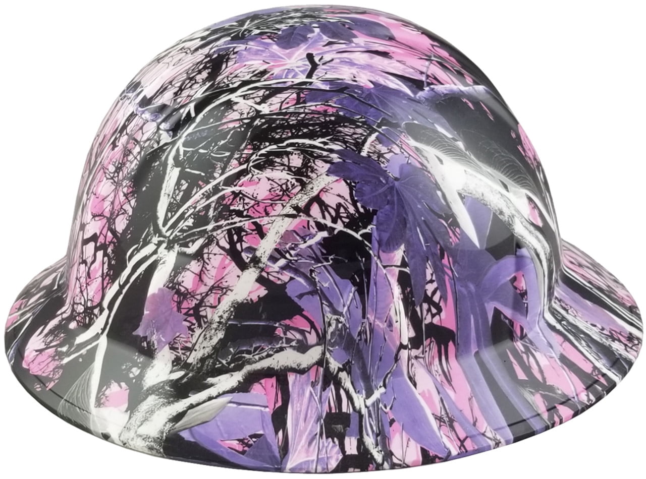 Glamour Camo Pink Hydro Dipped Hard Hats Full Brim Style Design with 4 Pt Suspension