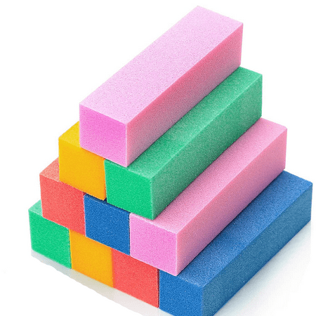 licenbar 10 Pack Nail Buffer Blocks Pink, Green, Yellow, Blue 120 Grit ...
