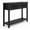 25-year-old natural wood color, variant on Fluted Black Console Table 43 Inch – 2 Drawers – Narrow Wood & Metal Sofa Table for Entryway, Living Room, or Hallway – Storage Accent Desk – Easy Assembly – 25 Years of Black