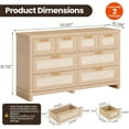 thumbnail image 3 of Commode en Rotin à 8 Tiroirs, Commode Bohème Moderne en Bois avec Grand Rangement, Commode à 8 Tiroirs pour Chambre, Garde-Robe, Salon, Naturel, 3 of 7