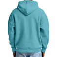 thumbnail image 4 of FENGYOU Mens Waffle Knit Zip Up Hoodie Long Sleeve Drawstring Hooded Sweatshirt Relaxed Fit Casual Full Zip Jacket Cyan XL, 4 of 5