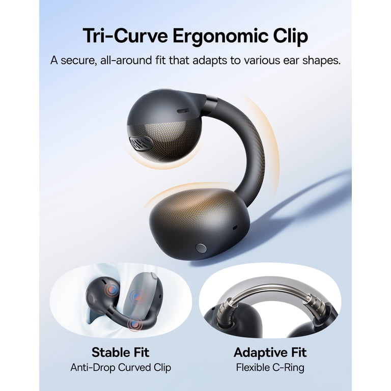 Baseus Open Ear Earbuds, Clip-On Wireless Earbud ,38H Playtime