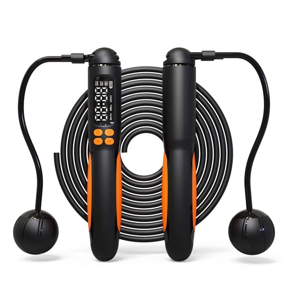 PWO Jump rope with counter, wired wireless weighted cordless jump rope for kids, women and men, adjustable digital smart jump rope for fitness workouts, boxing, speed training, home gym