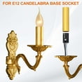 thumbnail image 6 of 3 Pcs 3.94" Tall Candle Covers Sleeves, 3 Pcs Metal E12 Chandelier Socket Sleeves with Insulation Heat Shrinkable Flame Retardant Bulb Light Base Holder for Lamps, Swimming Gold, 6 of 7
