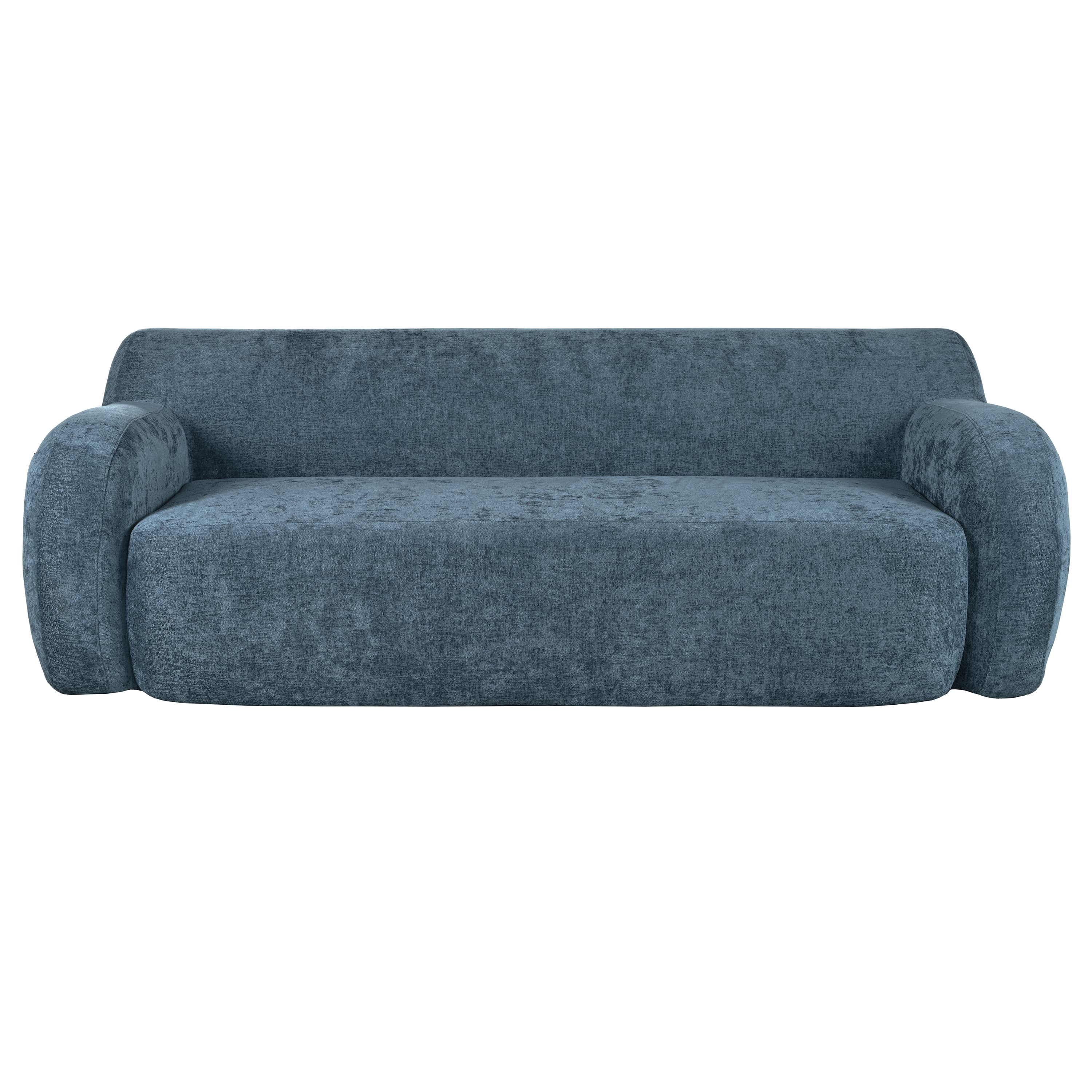 MAYEERTY 81.5" Minimalist Compression 3-Seater Curved Sofa - For Living Rooms, Blue