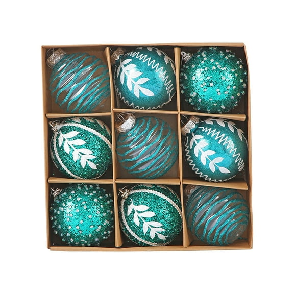 Wadada 3.1" Christmas Balls Ornaments 9 Pcs Shatterproof Christmas Ornaments for Christmas Tree Glitter Big Christmas Tree Ornaments for Xmas Halloween Holiday Wedding Party Decoration