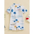 Blotona Baby Boy Girl Rashguard Swimsuit Cute Tree Print Short Sleeve